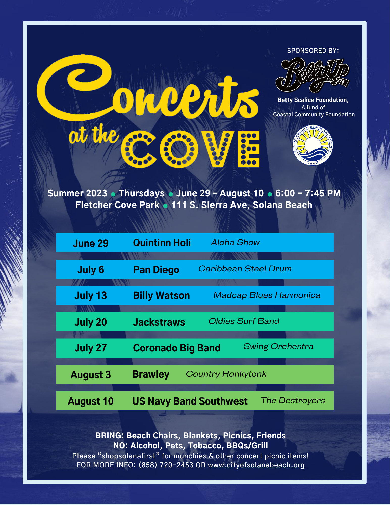 Concerts at the Cove Presents The Destroyers Solana Beach